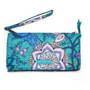 Vera Bradley RFID Wallet Crossbody in Peacock Garden Slim Card Travel Organizer